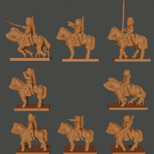 6 15mm Ottomane großartig Krieg Kavallerie Türken Araber wargaming3d Miniatur Wargaming Schild wwi 3d print model - Mito3D