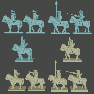 6 15mm prusiano caballería syw pr 3 wargaming3d etiqueta años guerra miniatura juego 3d print model - Mito3D