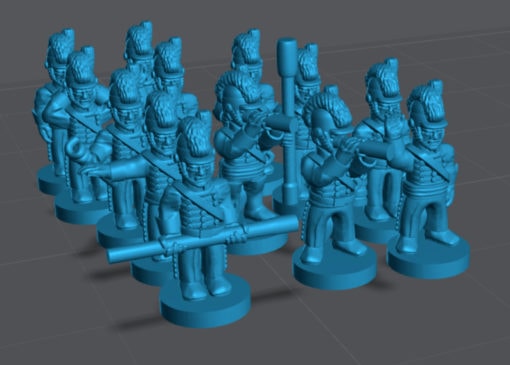 6 15mm royal caballo artillería pistola tripulación wargaming3d miniatura juego guerra Etiqueta napoleónicos 3D print model - Mito3D