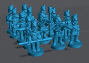 6-15mm royal horse artillery gun crew - wargaming3d miniature wargamming Tag: Napoleonics 3d print model - Mito3D