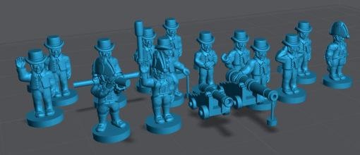 6-15mm royal navy gun crew supportless - wargaming3d miniature wargamming Tag: Napoleonics 3d print model - Mito3D