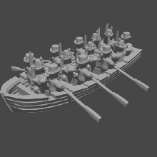 6-15mm royal navy launch & boat crew - wargaming3d miniature wargamming Tag: Napoleonics 3d print model - Mito3D