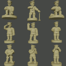 6-15mm russian great war artillery crew - wargaming3d miniature wargamming Tag: WWI 3d print model - Mito3D