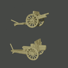 6-15mm russian great war artillery putilov m1900 & m1910 howitzer - wargaming3d miniature wargamming Tag: WWI 3d print model - Mito3D