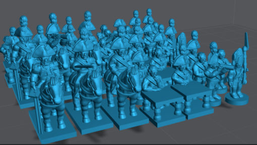 6-15mm saxon hq command set 1806 - wargaming3d miniature wargamming Tag: Napoleonics 3D print model - Mito3D