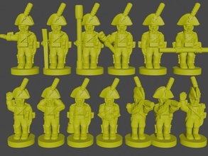 6-15mm spanish foot artillery crew 1808 - wargaming3d miniature wargamming Tag: napoleonic 3d print model - Mito3D