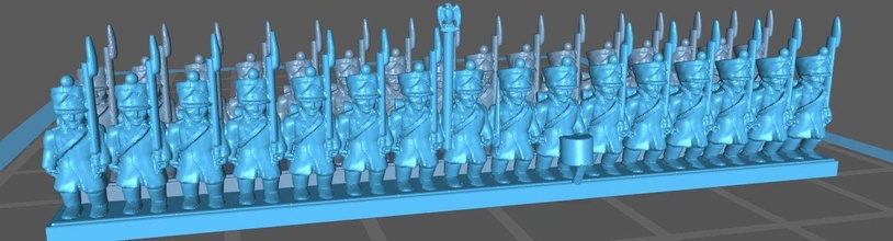 6mm french greatcoat - wargaming3d miniature wargamming 1:300, napoleonic 3d print model - Mito3D