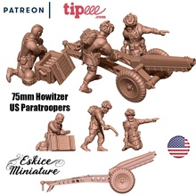 75mm howitzer paratroopers - 28mm wargaming3d miniature wargamming 3d print model - Mito3D