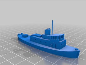 80ft us navy tug remastered - wargaming3d 28mm miniature 1 300th scale remixed qwibqwib's fine model 3d print model - Mito3D