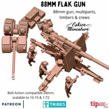 88mm gun wehrmacht crew - 28mm wargaming3d miniature wargamming Tag: biker 3d print model - Mito3D