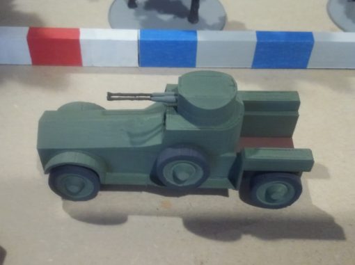 projetada - wargaming3d 28mm em miniatura road rage proibição era junker tamanho 4 velocidade 2, canhão de luz x2 torre 3D print model - Mito3D