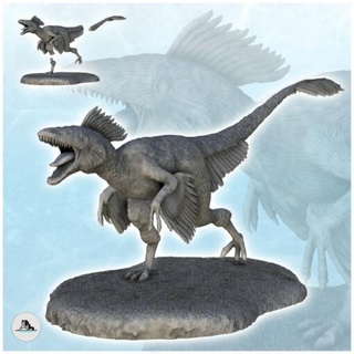 achillobator dinosaur 5 - wargaming3d base figure fossil jurassic jurassicpark lizard miniature park prehistory scale statue wargamming 3d print model - Mito3D