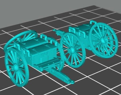 acw field artillery caisson 28mm - wargaming3d Categories: 1:56 / 28mm, 1861-1865: American Civil War, War DIGITAL STL FILES miniature wargamming 3d print model - Mito3D