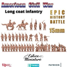 acw longue manteau infanterie 15mm wargaming3d miniature wargaming 3d print model - Mito3D