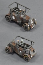 adler kfz 13 & 14 - wargaming3d 28mm miniature improvised armoured car created between wars simple expedient putting open-topped shell chassis one their touring cars really obsolete beginning wwii nevertheless saw front-line service early blitzkrieg era even battle france however its off-road performance poor replaced much more modern efficient designs radio version mounting large rectangular aerial could folded down body vehicle zip file includes stls both set wheels either note rear slightly thicker than front don't get them mixed up mg-13 pintle mount glued floor crew compartment if desired figures shown here 15mm artillerymen skytrex 3d print model - Mito3D