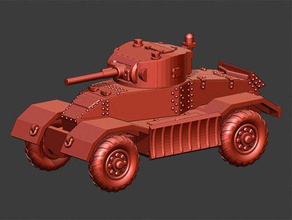 aec armoured car mki - wargaming3d 28mm miniature vehicle first british attempt create wheeled comparable armour protection their tanks time fact designated tank rather than originally produced valentine 2pdr turret there reports some were later fitted crusader iii 6pdr also done staghound transitional mkii type which used turrets all these variants included body provided two formats one complete including wheels another separate 3d print model - Mito3D