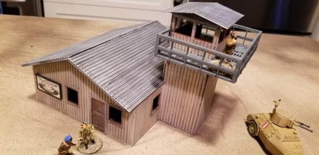 aerodrome control tower - 28mm wargaming3d miniature file allow you print forward based which can basis lot fun scenarios bolt action other table top games 3d print model - Mito3D