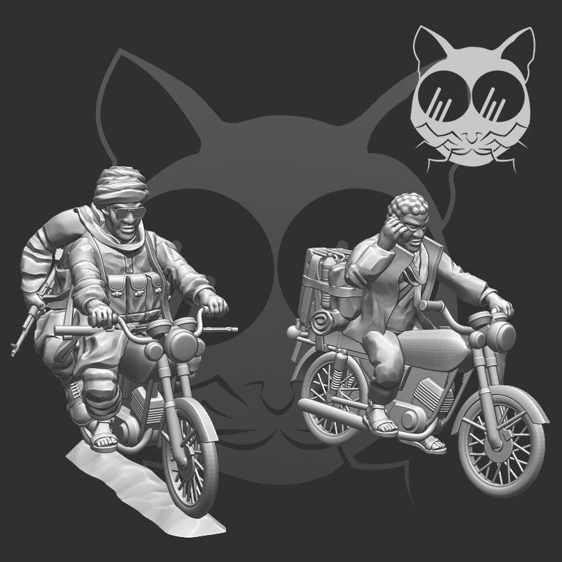 african militia bikes - wargaming3d miniature wargamming african, Motorbike 3D print model - Mito3D