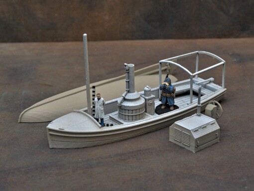 african queen 35ft boat easy print - wargaming3d 1 56 28mm 1914-1918 wwi ww1 3d printables historically accurate tag miniature wargamming 3D print model - Mito3D