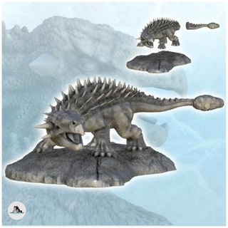 aquilosaurio dinosaurio 15 wargaming3d base figura fósil jurásico Parque lagartija miniatura parque prehistoria escala estatua juego guerra 3d print model - Mito3D