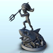 alien beard strident shark 22 + pre-supported version & rounded base - wargaming3d miniature wargamming future, miniatures, rpg, science-fiction, scifi 3d print model - Mito3D