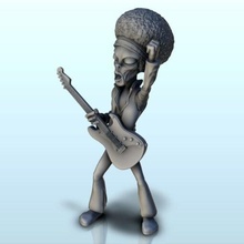 yabancı jimi Hendrix kostüm gitar 16 + pre supported versiyon yuvarlak temel wargaming3d minyatür savaş oyunları Gelecek minyatürler rpg science fiction bilimkurgu 3d print model - Mito3D