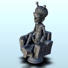 extraterrestre scientifique crânien antennes high tech chaise 2 + pre supported version arrondi base wargaming3d miniature wargaming Futur miniatures jeu rôle science fiction scifi 3d print model - Mito3D
