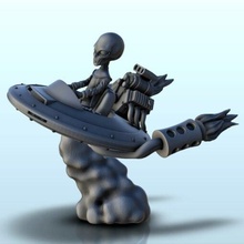 alieno navetta pilota reattore 24 + pre supported versione arrotondato base wargaming3d miniatura wargaming Futuro miniature gioco ruolo science fiction scifi 3d print model - Mito3D