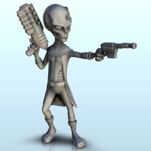 extraterrestre soldado revólver láser pistola 30 + pre supported versión redondeado base wargaming3d miniatura juego guerra Futuro miniaturas rol science fiction ciencia ficción 3d print model - Mito3D