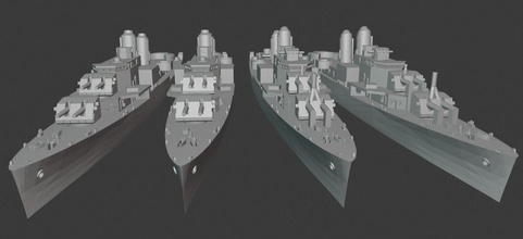 allen sumner class destroyers - wargaming3d miniature wargamming 3d print model - Mito3D
