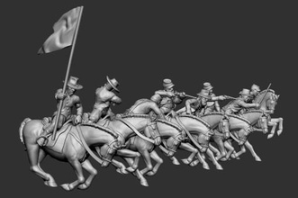 american civil war cavalry - wargaming3d 28mm miniature 3d print model - Mito3D