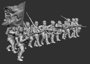 american civil war union soldiers - wargaming3d 28mm miniature 3d print model - Mito3D