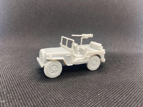 american jeep mmgs 2 version - wargaming3d miniature wargamming bolt action, jeep, MMG, World War 2, II, ww2 3d print model - Mito3D