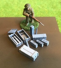 ammo boxes - wargaming3d miniature wargamming 1:56 / 28mm, 17 pounder, 6 ammo, WW 2 3d print model - Mito3D