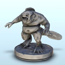 amphibian crested monster - wargaming3d miniature wargamming Accessories, age, beast, chaos, character, dark, darkness, deamon, devil, figure, figures, figurine, games, mini, miniatures, necro, resin, rpg, scenery, sla, squad, statue, tabletop, terrain, warhammer, zombie 3d print model - Mito3D