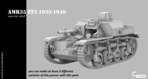 amr35 zt3 wargaming3d Categorie 1 56 28mm 1939 1945 durante seconda guerra mondiale WW2 3D STAMPABILI Francia storicamente accurato francese ww2 batlle miniatura wargaming 3d print model - Mito3D
