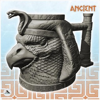 ancient egyptian eagle head dice 31 - wargaming3d Categories: 1:100 / 15mm, 1:56 28mm, 1:72 & 1:76 20mm, 3000BC-500: Ancients, DIGITAL STL FILES accesories figure game scenery miniature wargamming 3d print model - Mito3D