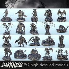 army darkness pack - wargaming3d miniature wargamming Accessories, age, beast, chaos, character, dark, darkness, deamon, devil, figure, figures, figurine, games, mini, miniatures, necro, resin, rpg, scenery, sla, squad, statue, tabletop, terrain, warhammer, zombie 3d print model - Mito3D
