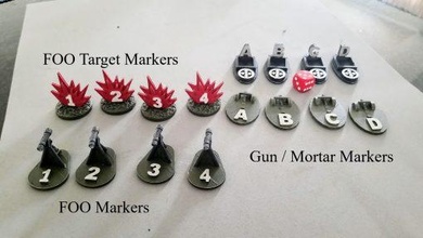 artillería focalización marcadores tornillo acción wargaming3d 28mm miniatura 3d print model - Mito3D