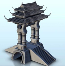 asiatisch Brücke überdacht Totem Pole 10 wargaming3d Miniatur Wargaming Angkor Bogen Architektur Asien Buddhist Tempel bauen Gebäude China Chinesisch Konfuzianismus Konstruktion Design Dojo Dynastie 3d print model - Mito3D