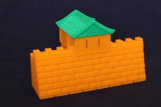 asian fortress - wargaming3d 28mm miniature these stl files allows you build chinese 15mm wargaming house comes many different parts walls gates tower corner 3d print model - Mito3D