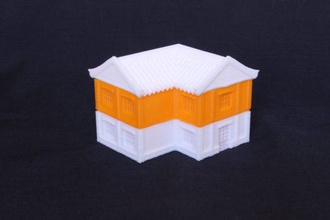 asian house 2 - wargaming3d 28mm miniature these stl files allows you build small 15mm wargaming comes 3 parts first floor second roof 3d print model - Mito3D