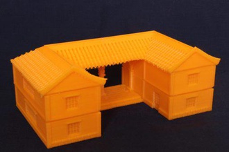 asian house 3 - wargaming3d 28mm miniature these stl files allows you build small 15mm wargaming comes parts first floor second roof 3d print model - Mito3D