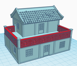 asian house 4 - wargaming3d 28mm miniature these stl files allows you build small 15mm wargaming comes 3 parts first floor second roof 3d print model - Mito3D