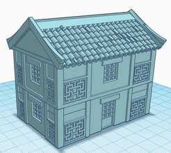 asian house 5 - wargaming3d 28mm miniature these stl files allows you build small 15mm wargaming comes 3 parts first floor second roof 3d print model - Mito3D