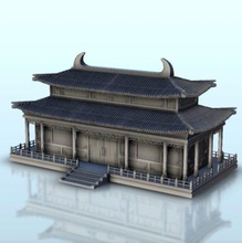 asian house two-story roof 19 - wargaming3d miniature wargamming angkor, arch, Architecture, asia, asian, buddhist temple, build, building, China, chinese, confucianism, construction, design, dojo, dynastie, east edifice, farmhouse, history, home, house, imperial, Japan, japenese, katana, korea, korean, lantern, pagoda, pagode, residence, samourai, scenery, structure, urban, urbanism, Vietnam, yellow river 3d print model - Mito3D