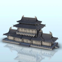 asiatisch Palast doppelt Dach 12 wargaming3d Miniatur Wargaming Angkor Bogen Architektur Asien Buddhist Tempel bauen Gebäude China Chinesisch Konfuzianismus Konstruktion Design Dojo Dynastie Osten 3d print model - Mito3D