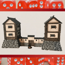 asiatic castle walls pack - wargaming3d 28mm miniature 3d print model - Mito3D