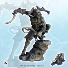 azag infernal daemon + presupported version 1 - wargaming3d miniature wargamming chaos, dark, darkness, deamon, devil, evil, figure, miniatures, resin, statue, Supported 3d print model - Mito3D
