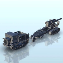 b-4 203mm howitzer m1931 stalinec-2 transport truck - wargaming3d miniature wargamming #tank, 1 56, 1:100, 1:100 / 15mm, 1:35, 1:56 28mm, armoured vehicle, blitzgrieg, bolt action, cann, cannon, Flames of War, gun, miniature, red army, RedArmy, soviet two, USSR 3d print model - Mito3D
